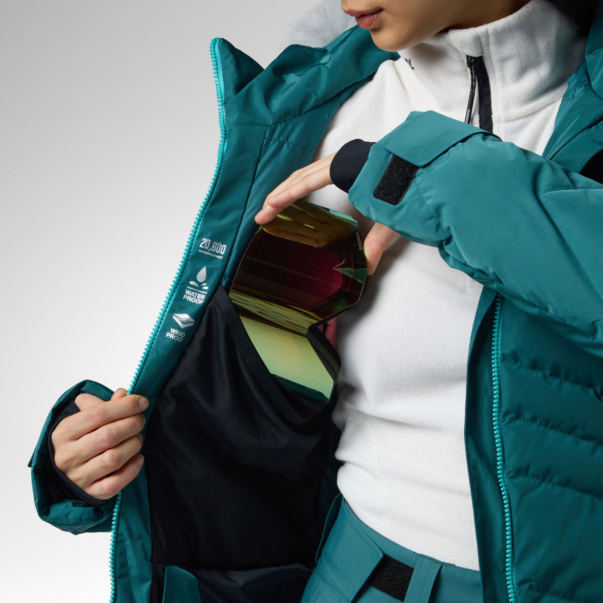 Geaca schi dama Rossignol - W staci insulated - Transformative teal pearly