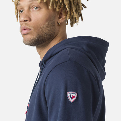 Hanorac barbati Rossignol LOGO SWEAT FZ HOOD FL - Dark navy