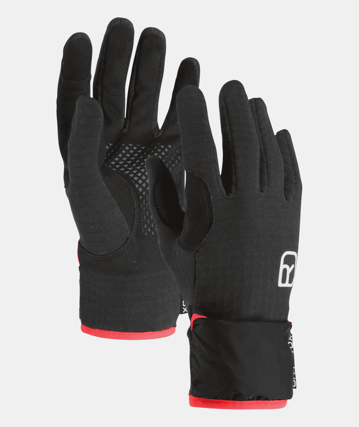 Ortovox Merino Fleece Grid Cover Black Raven Manusi Multisport Femei