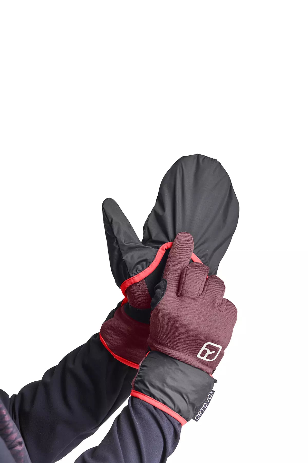 Ortovox Merino Fleece Grid Cover Mountain Rose Manusi Multisport Femei