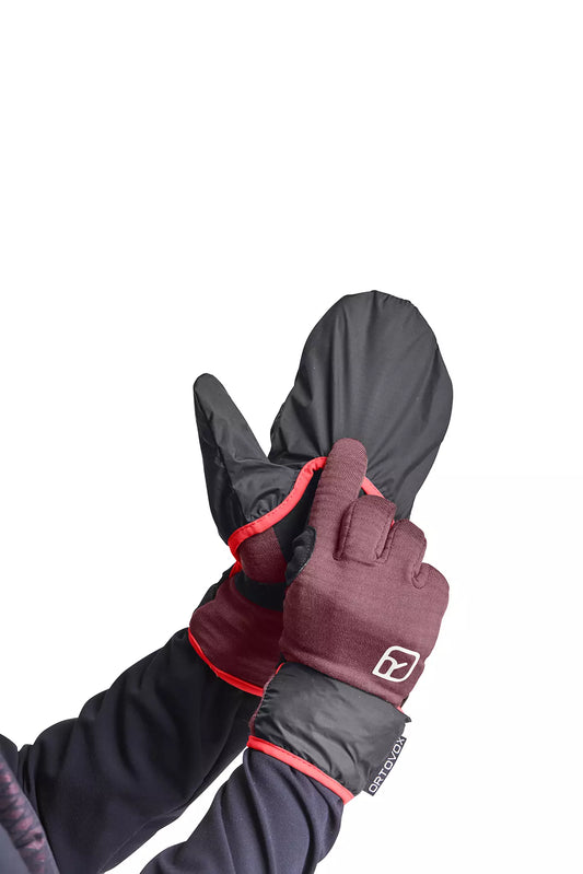 Ortovox Merino Fleece Grid Cover Mountain Rose Manusi Multisport Femei