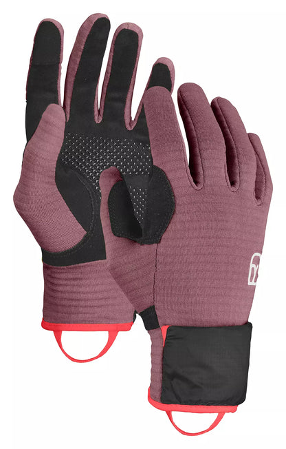 Ortovox Merino Fleece Grid Cover Mountain Rose Manusi Multisport Femei