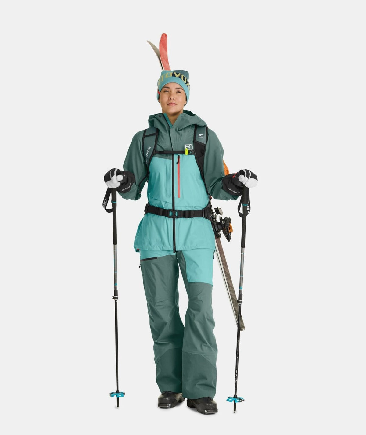 Ortovox Merino Freeride 3 Finger Wild Herbs Manusi Ski Femei
