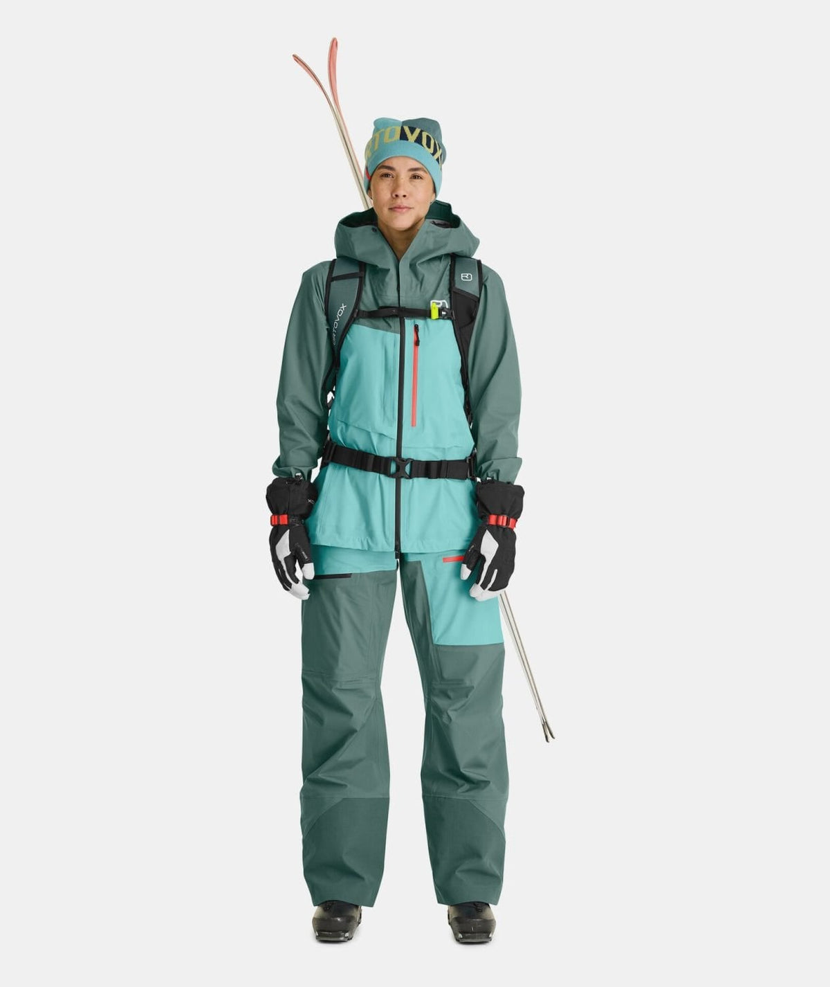 Ortovox Merino Freeride 3 Finger Wild Herbs Manusi Ski Femei