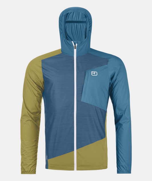 Ortovox Windbreaker Petrol Blue Geaca Drumetie Barbati
