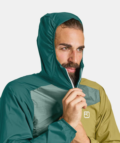 Ortovox Windbreaker Petrol Blue Geaca Drumetie Barbati
