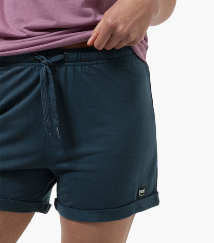 Pantaloni scurti dama cu merino SN-SUPERNATURAL - W WIDE SHORTS - Blueberry
