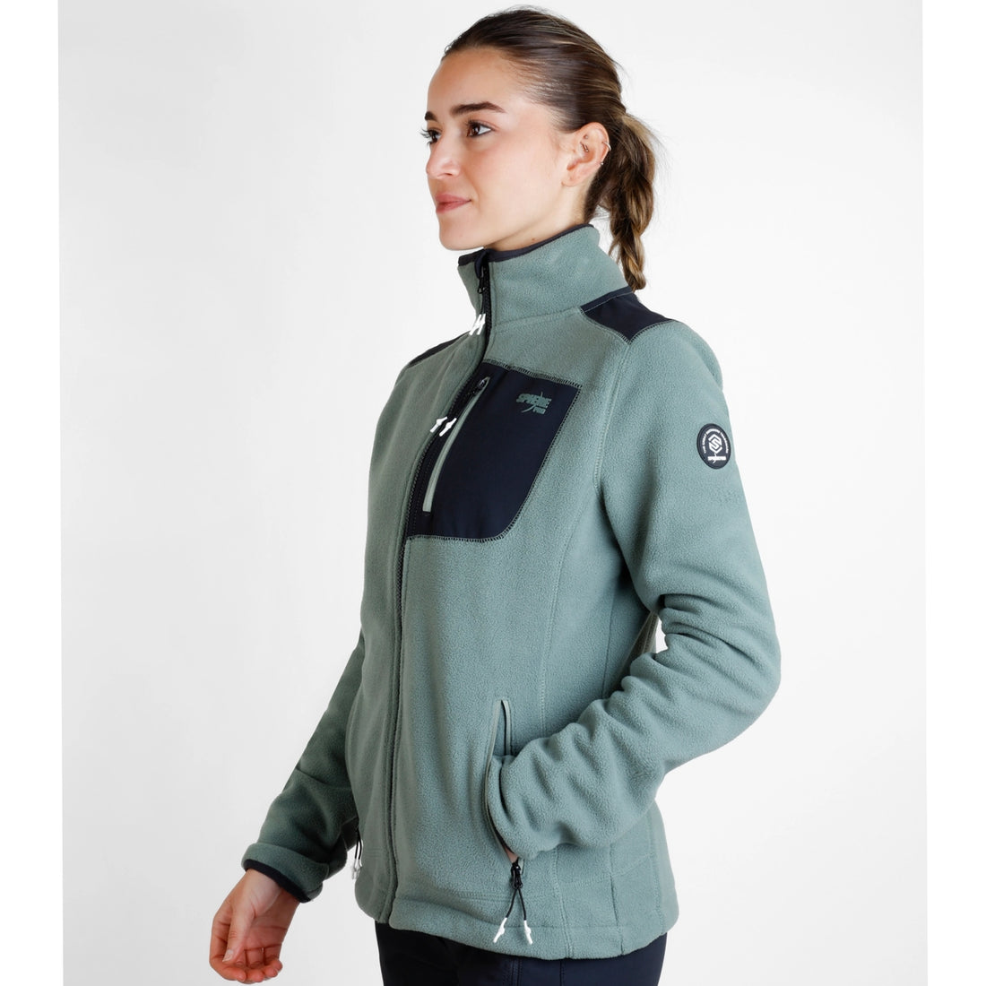 Jachetă fleece femei Sphere Pro Cynthia laurel/carbon