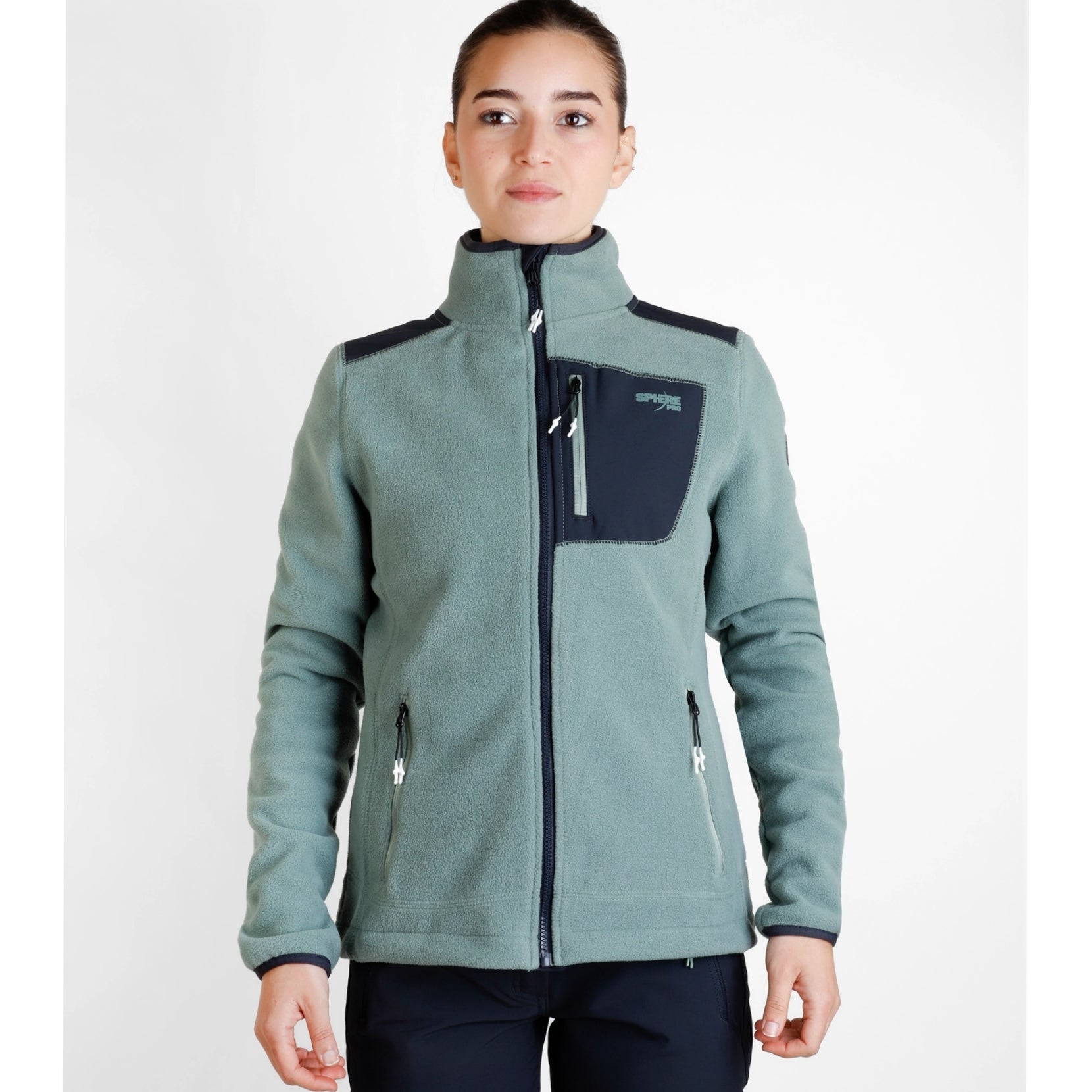 Jachetă fleece femei Sphere Pro Cynthia laurel/carbon
