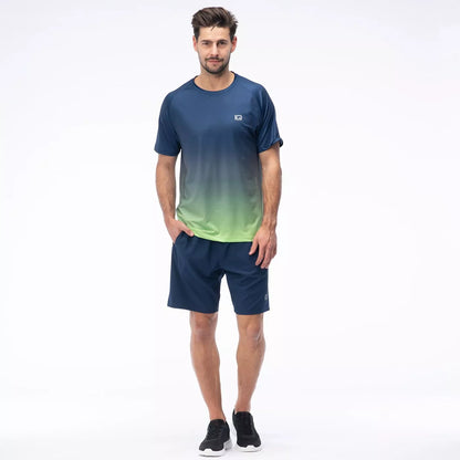 Tricou alergare cu mânecă scurtă barbati IQ INTELLIGENCE ESTISE blue/green