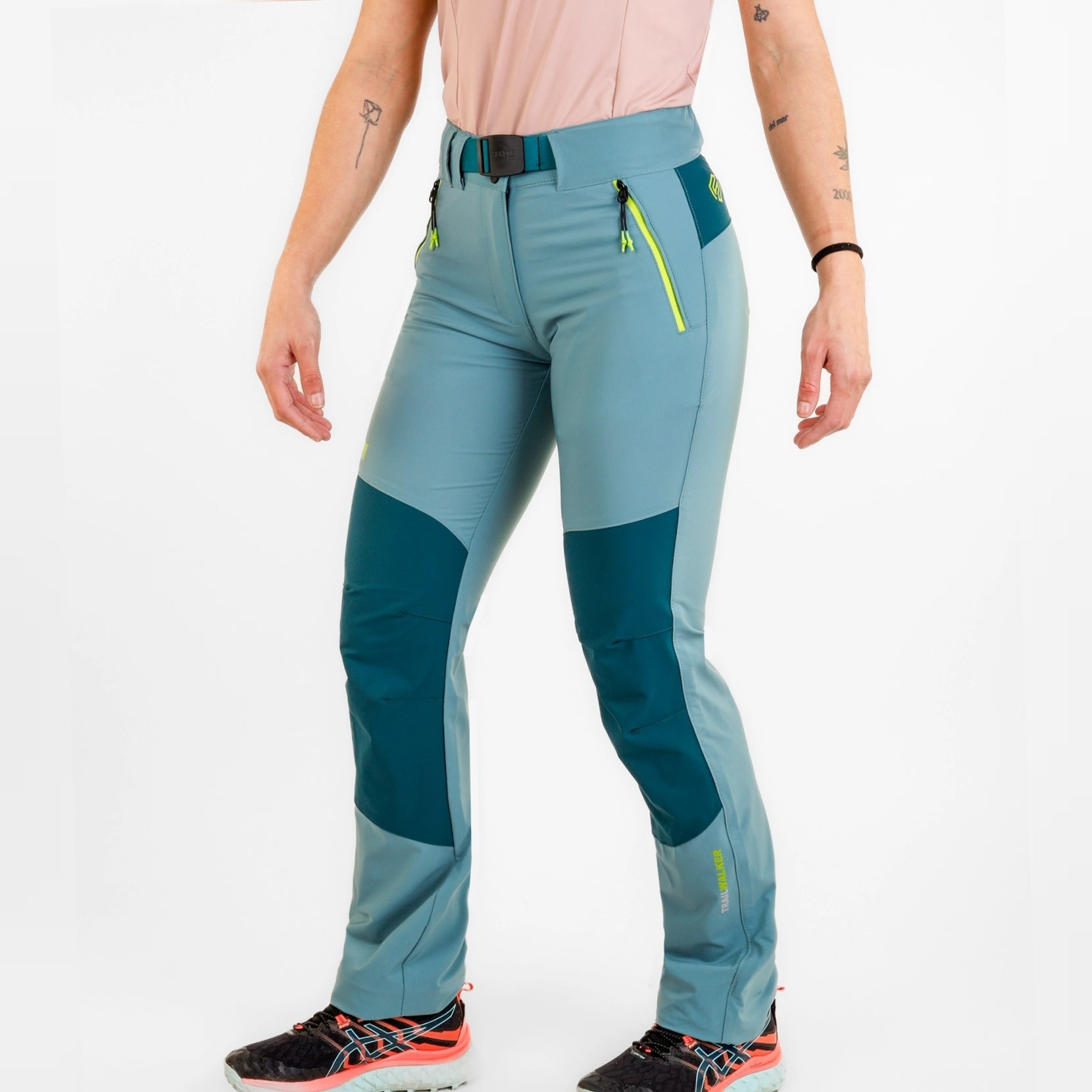 Pantaloni femei SpherePro Jenica azul mineral/lima