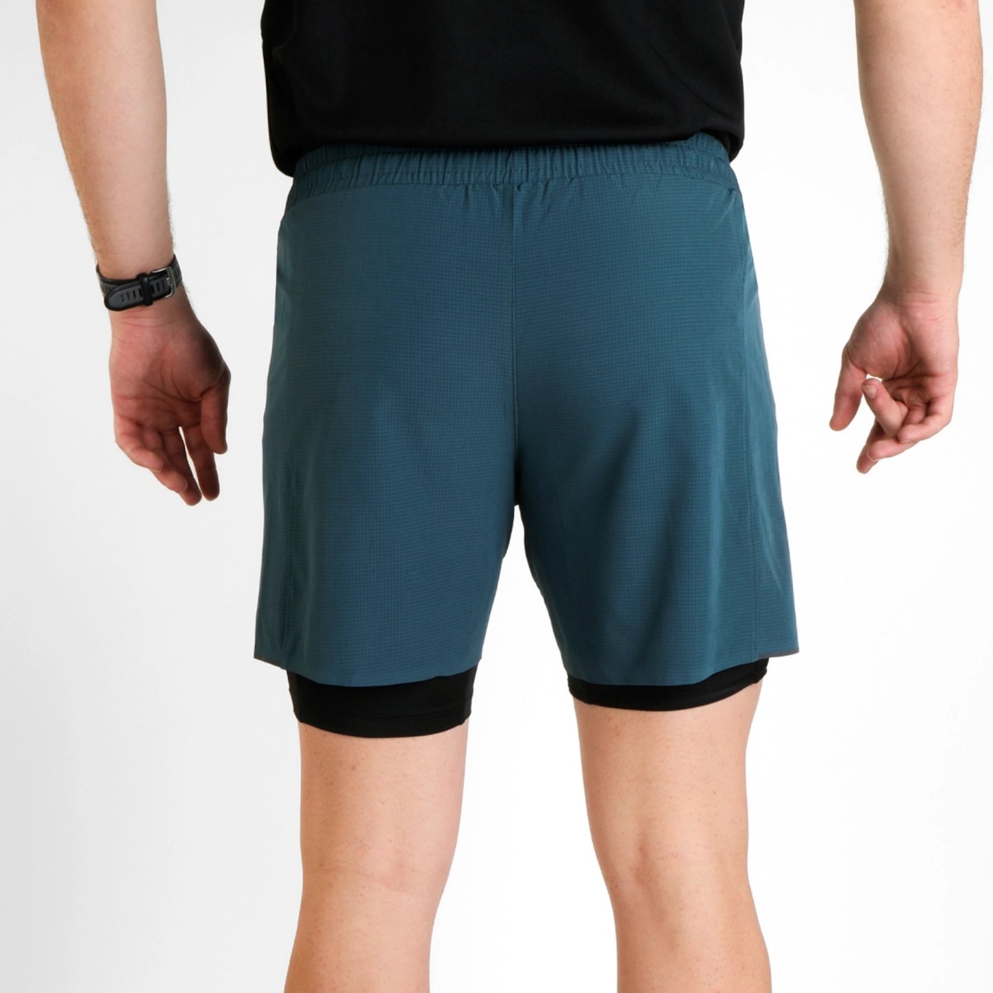 Șort 2‑în‑1 Trail Running SpherePro Oleg – Verde/Pacific | Tehnic, Ușor și Confortabil