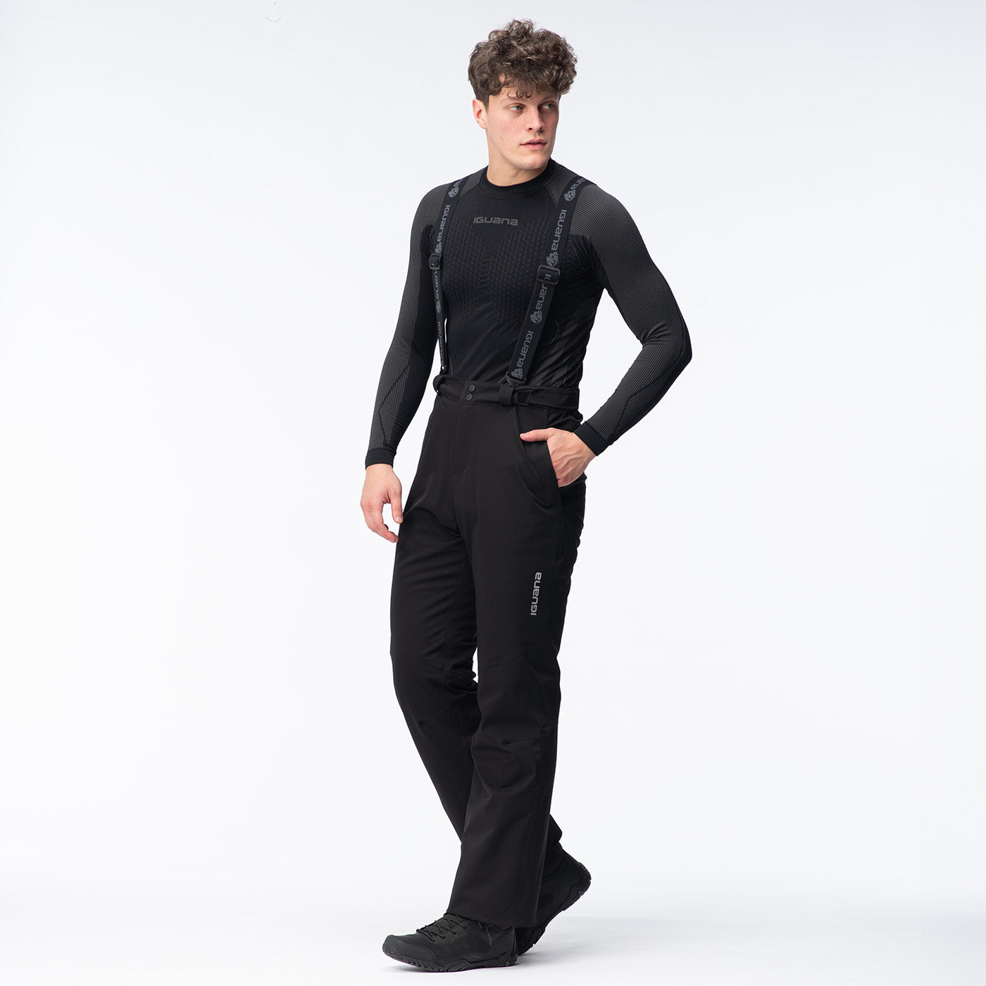 Pantaloni Ski Bărbați IGUANA BERHOFF S Black – 10K/10K | 4 Way Stretch | Izolație 80\ g/m²