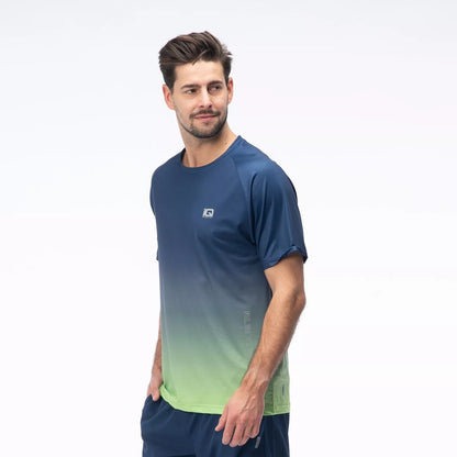 Tricou alergare cu mânecă scurtă barbati IQ INTELLIGENCE ESTISE blue/green