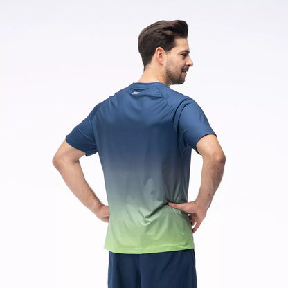 Tricou alergare cu mânecă scurtă barbati IQ INTELLIGENCE ESTISE blue/green