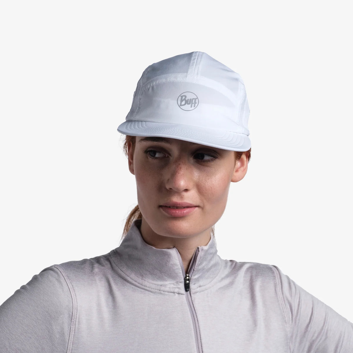 Sapca unisex Buff 5 PANEL GO SOLID WHITE