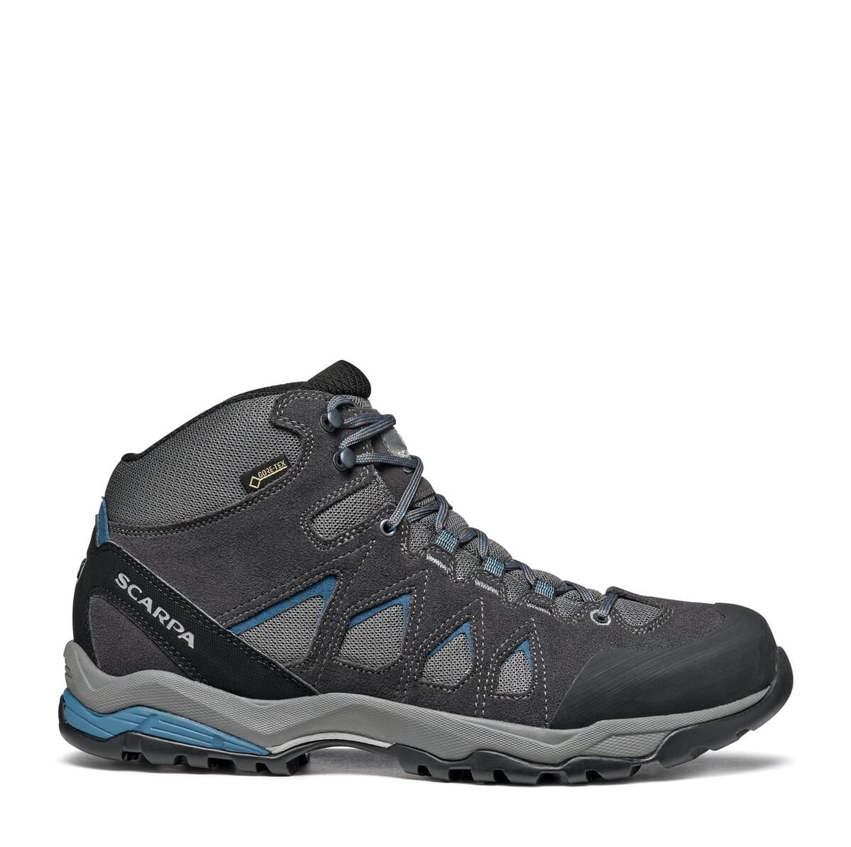 Scarpa Moraine Mid Gore-Tex Gray Storm Gray Lake Blue Ghete Drumetie Barbati