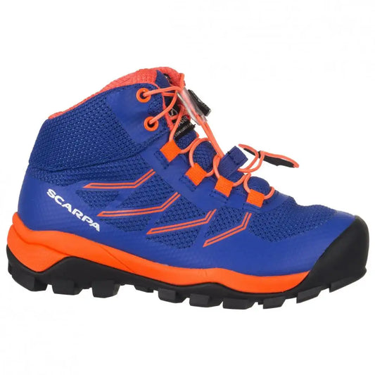Scarpa Neutron Mid Kid Deep Blue Orange Fluo Ghete Drumetie Copii