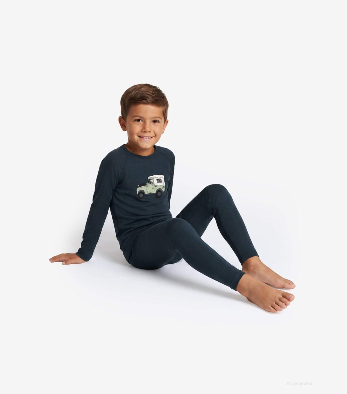 Set bluza cu pantaloni pentru copii SN Super.Natural K TUNDRA175 DOG EXCURSION BLUEBERRY VARIOUS