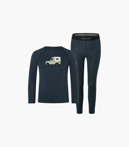 Set bluza cu pantaloni pentru copii SN Super.Natural K TUNDRA175 DOG EXCURSION BLUEBERRY VARIOUS