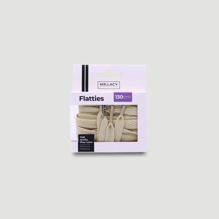 Sireturi Mr. Lacy FLATTIES Cream 130CM