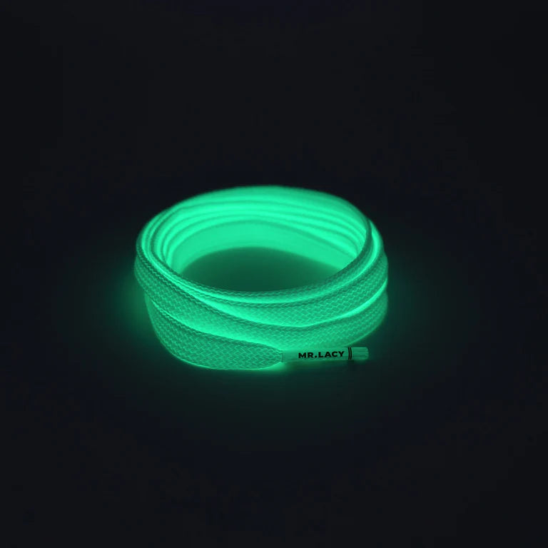 Sireturi Mr. Lacy FLATTIES GLOW IN THE DARK Green 120CM