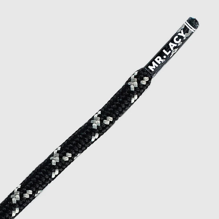 Sireturi Mr. Lacy HIKIES ROUND 150 CM Black Grey Light Grey