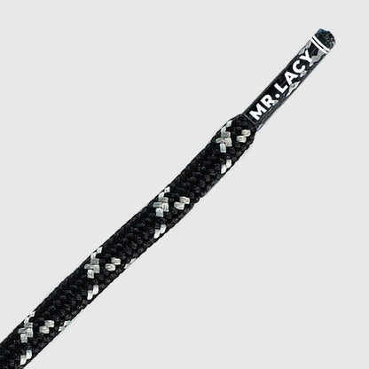 Sireturi Mr. Lacy HIKIES ROUND 150 CM Black Grey Light Grey