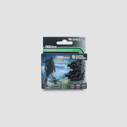 Sireturi Mr. Lacy HIKIES ROUND 150 CM Black Grey Light Grey