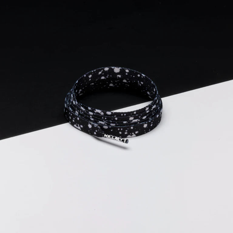 Sireturi Mr. Lacy PRINTIES 130CM Cement Black White