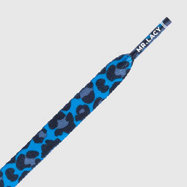 Sireturi Mr. Lacy PRINTIES 130CM Leopard Royal Blue