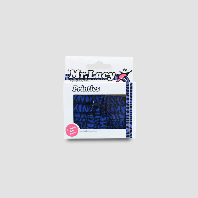 Sireturi Mr. Lacy PRINTIES 130CM Zebra Royal Blue