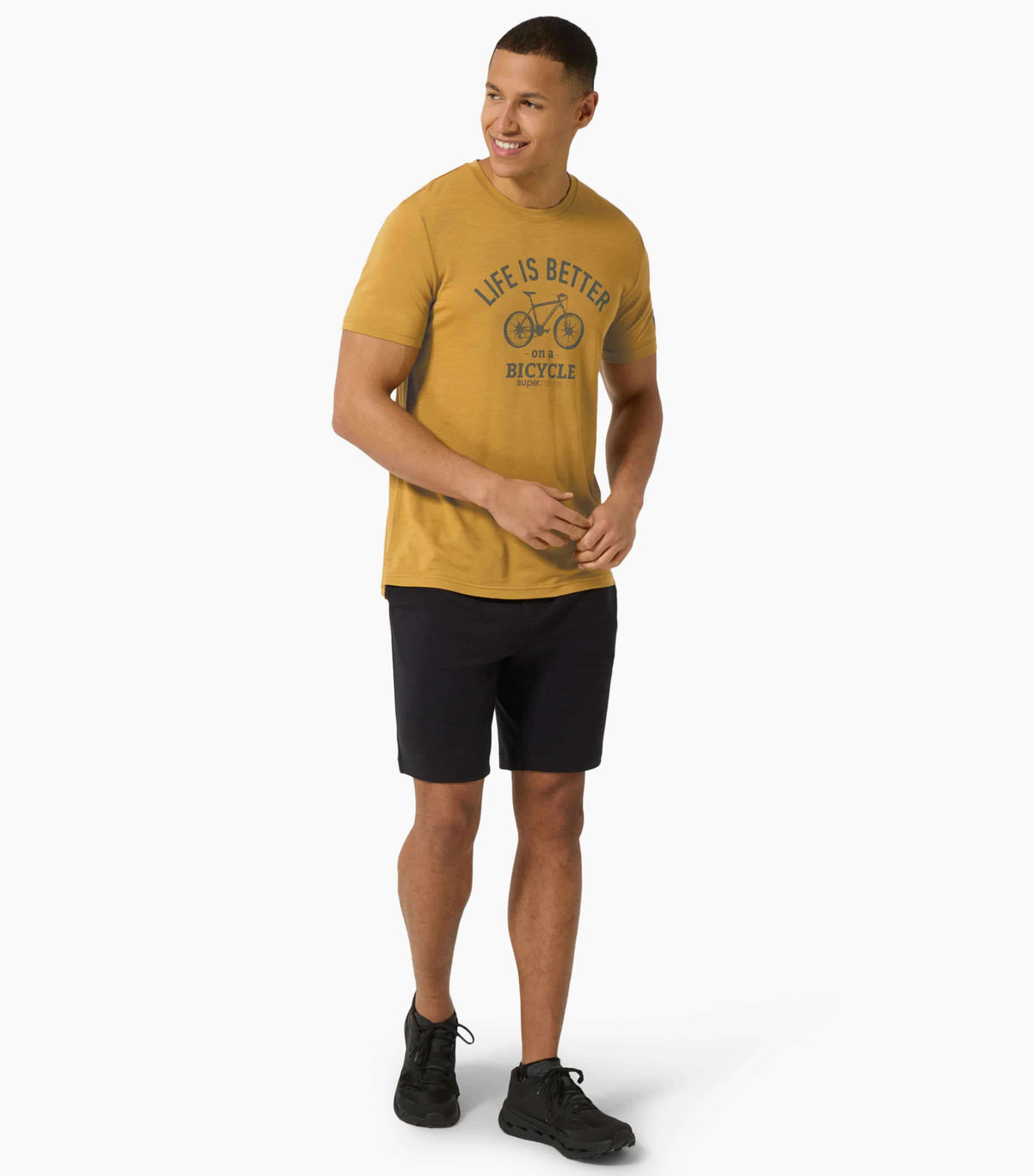 Tricou barbati cu merino SN-SUPERNATURAL - M BETTER BIKE TEE - Dried Tobacco Cashmere Grey Melange