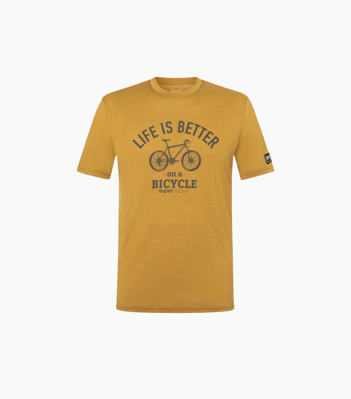 Tricou barbati cu merino SN-SUPERNATURAL - M BETTER BIKE TEE - Dried Tobacco Cashmere Grey Melange