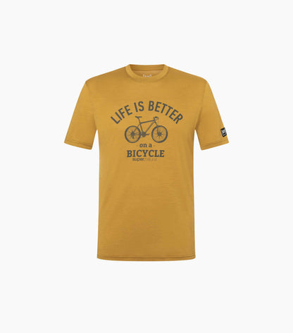 Tricou barbati cu merino SN-SUPERNATURAL - M BETTER BIKE TEE - Dried Tobacco Cashmere Grey Melange