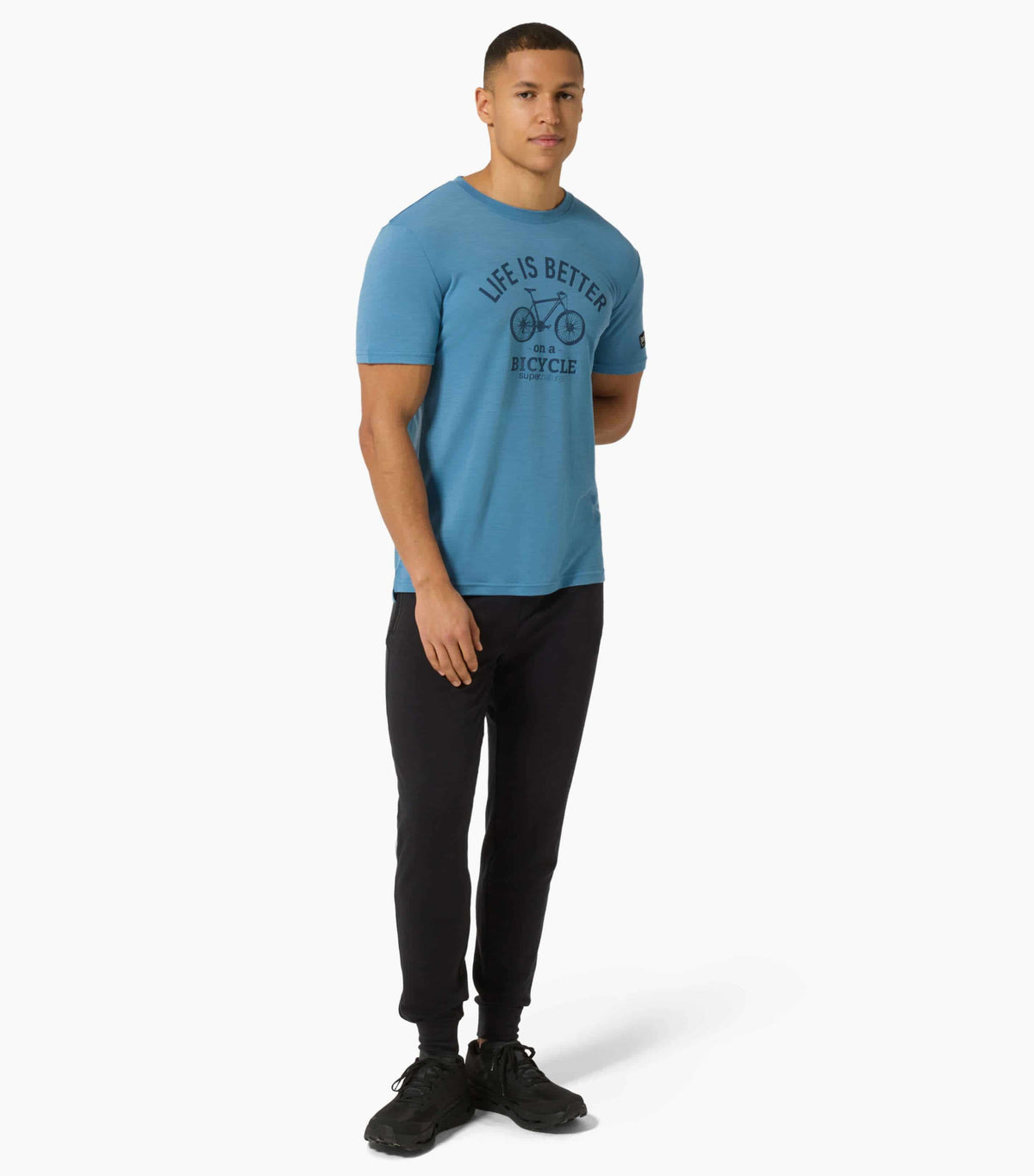 Tricou barbati cu merino SN-SUPERNATURAL - M BETTER BIKE TEE - Blue Heaven Ocean Blue