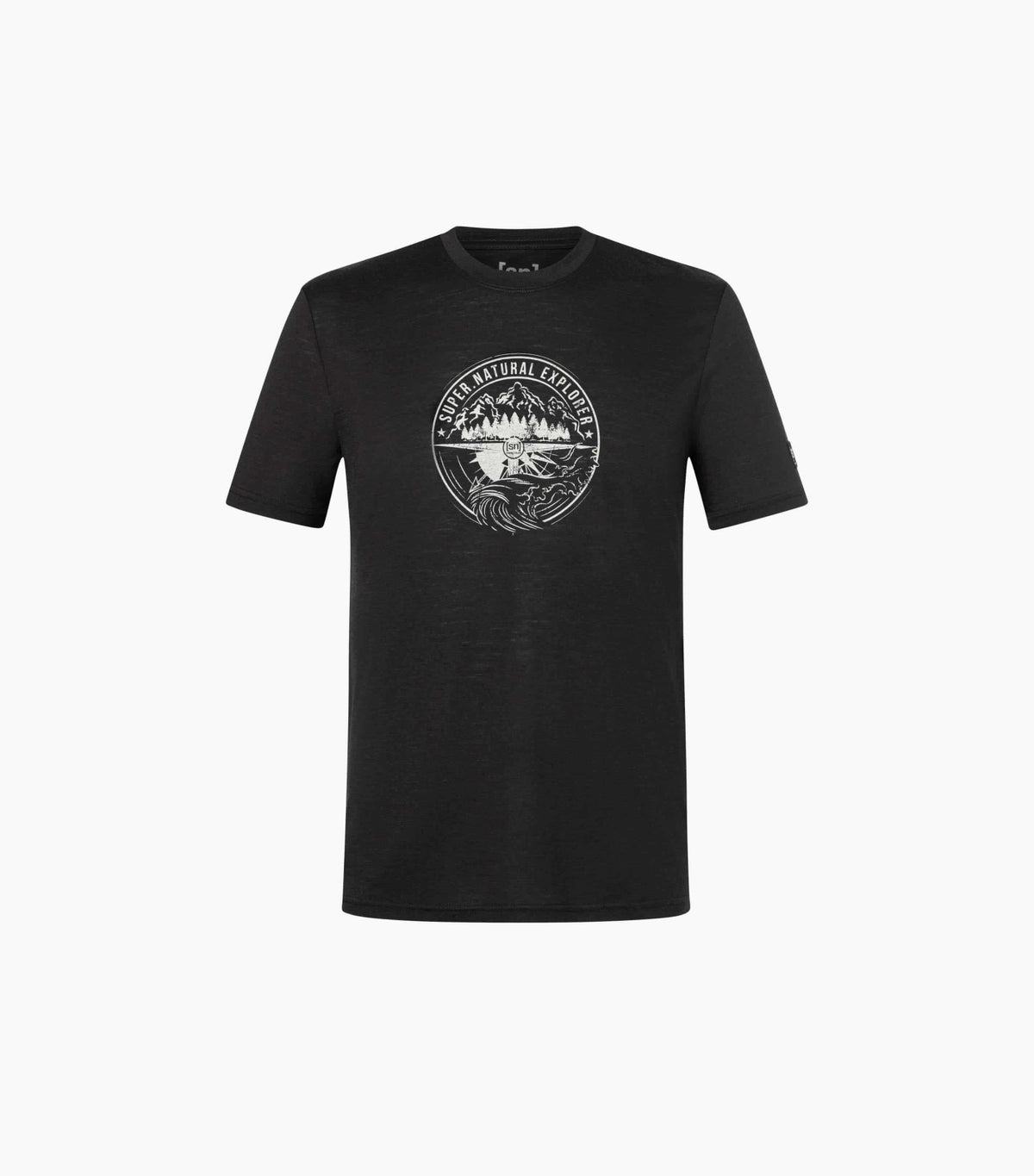 Tricou barbati cu merino SN-SUPERNATURAL - M EXPLORING TEE - Jet Black Feather Grey