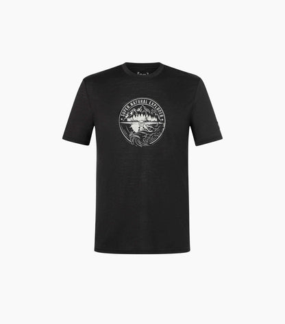 Tricou barbati cu merino SN-SUPERNATURAL - M EXPLORING TEE - Jet Black Feather Grey