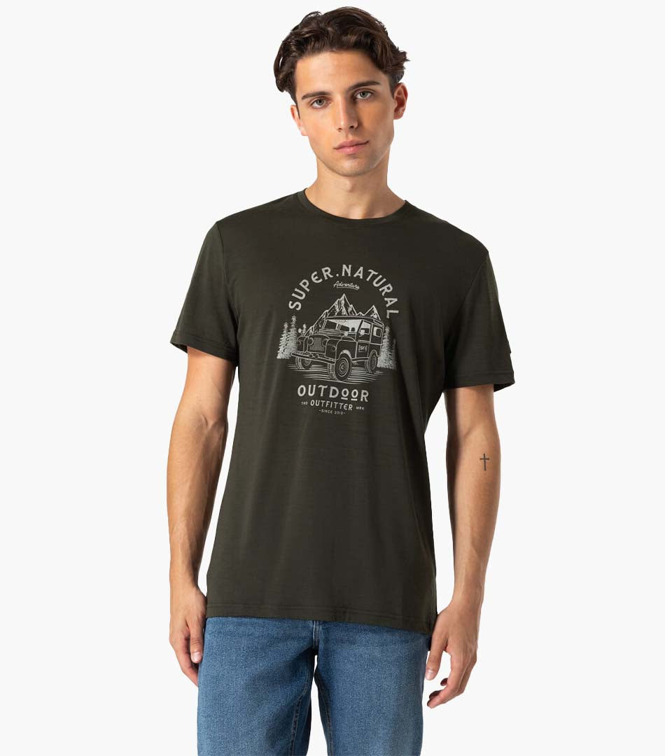 Tricou barbati cu merino SN-SUPERNATURAL - M LANDI - Black Ink Feather Grey