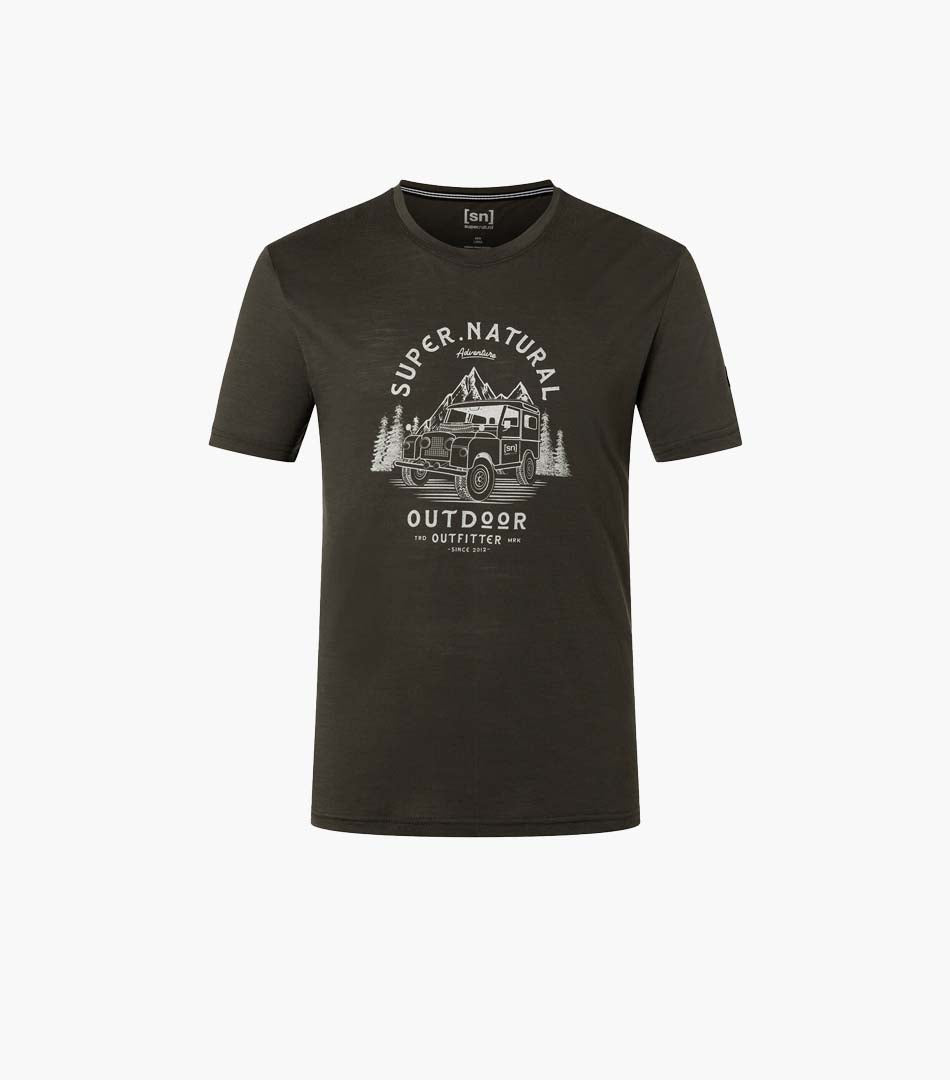 Tricou barbati cu merino SN-SUPERNATURAL - M LANDI - Black Ink Feather Grey