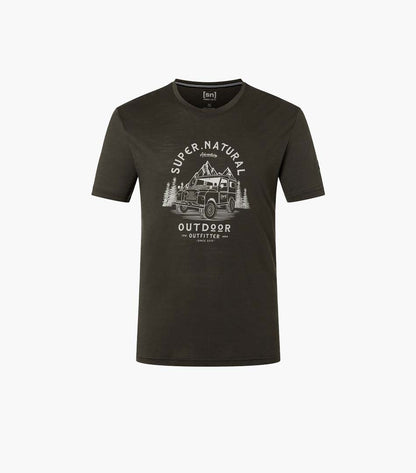 Tricou barbati cu merino SN-SUPERNATURAL - M LANDI - Black Ink Feather Grey