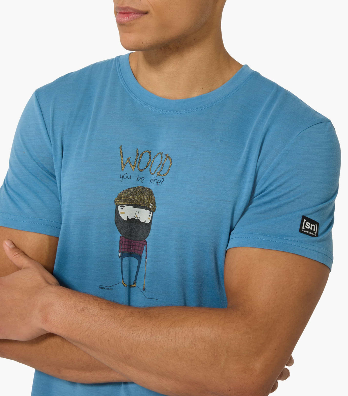 Tricou barbati cu merino SN-SUPERNATURAL M WOOD CRAFTI TEE - Blue Heaven Various