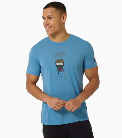 Tricou barbati cu merino SN-SUPERNATURAL M WOOD CRAFTI TEE - Blue Heaven Various