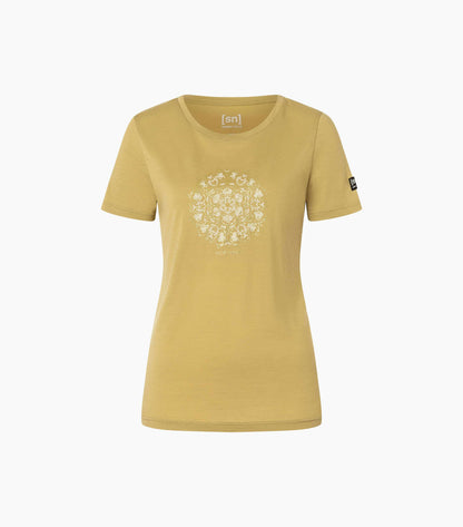 Tricou dama cu merino SN-SUPERNATURAL - W ORNAMENT TEE - Sahara Tobacco Glitter White Stone
