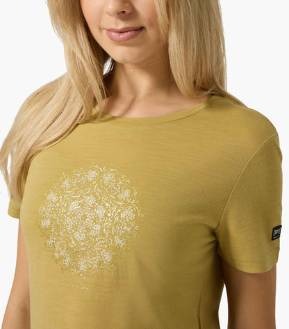 Tricou dama cu merino SN-SUPERNATURAL - W ORNAMENT TEE - Sahara Tobacco Glitter White Stone