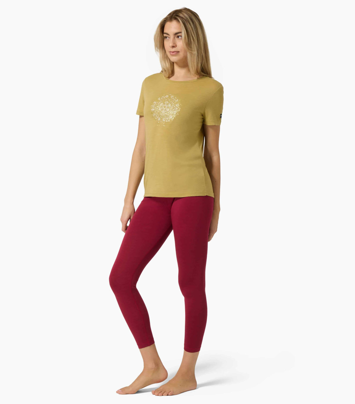 Tricou dama cu merino SN-SUPERNATURAL - W ORNAMENT TEE - Sahara Tobacco Glitter White Stone