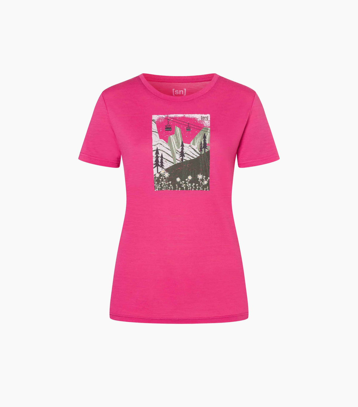 Tricou dama cu merino SN-SUPERNATURAL - W SUMMER GONDOLA TEE - Pinky Rose Various