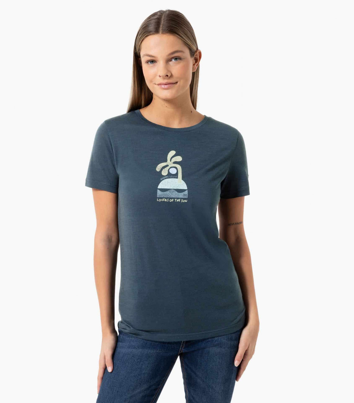 Tricou dama cu merino SN-SUPERNATURAL - W SEA LA VIE - Blueberry Various