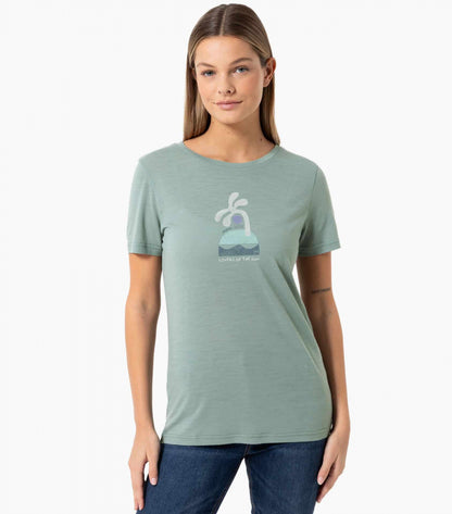 Tricou dama cu merino SN-SUPERNATURAL - W SEA LA VIE - Chinois Green Various