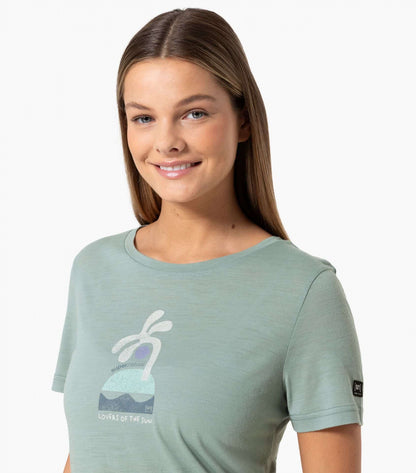 Tricou dama cu merino SN-SUPERNATURAL - W SEA LA VIE - Chinois Green Various
